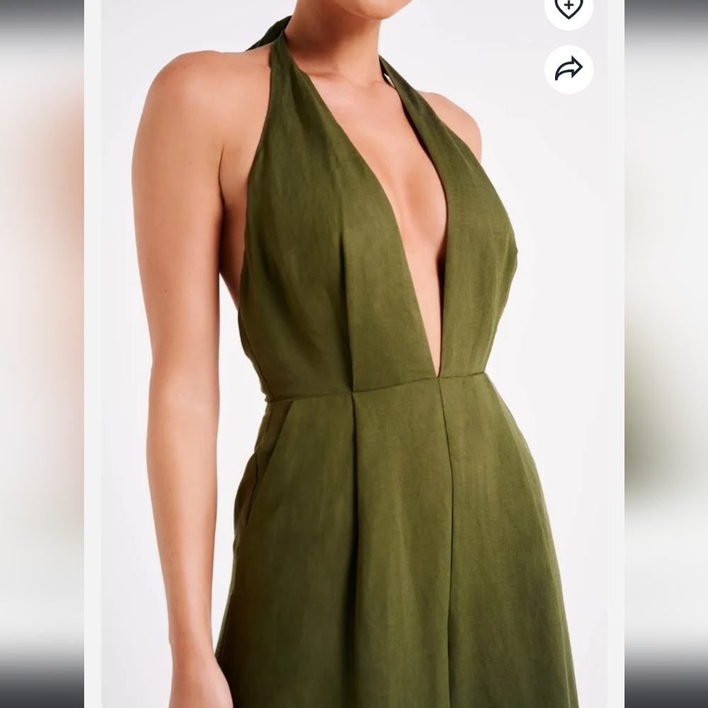 Meshki Linen Halter Jumpsuit NWT - Picture 6 of 12